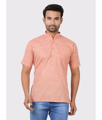 Maharaja - Red Linen Men's Regular Kurta ( Pack of 1 )
