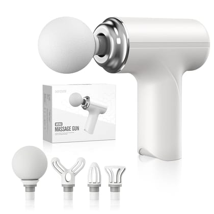 White Handheld Deep Tissue Massage Gun with Interchangeable Massage Heads Pack of 1