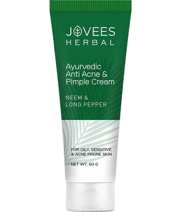 Jovees Ayurveda Anti Acne & Pimple Cream For Oily, Sensitive & Acne Prone Skin, 60gm, (Pack of 1)