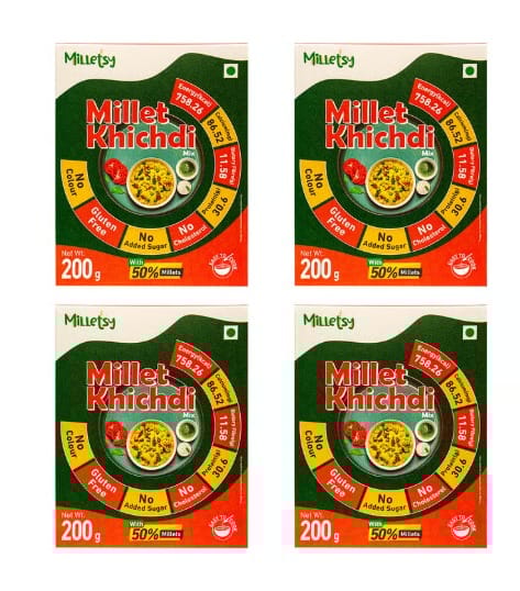 Milletsy Millet Khichdi Instant Mix Pack of 4| 200 gm each