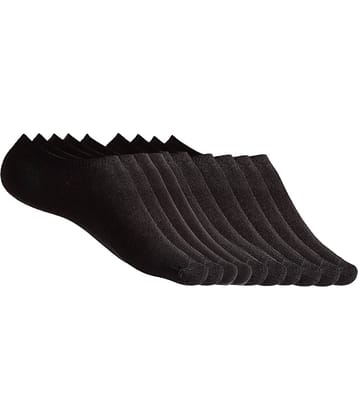 Texlon - Black Cotton Men's No Show Socks ( Pack of 5 )