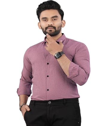 JEEVAAN - THE PERFECT FASHION Cotton Blend Regular Fit Checks Full Sleeves Men's Casual Shirt - Pink ( Pack of 1 )