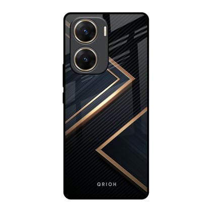 Sleek Golden & Navy Glass Case for Vivo V29e 5G