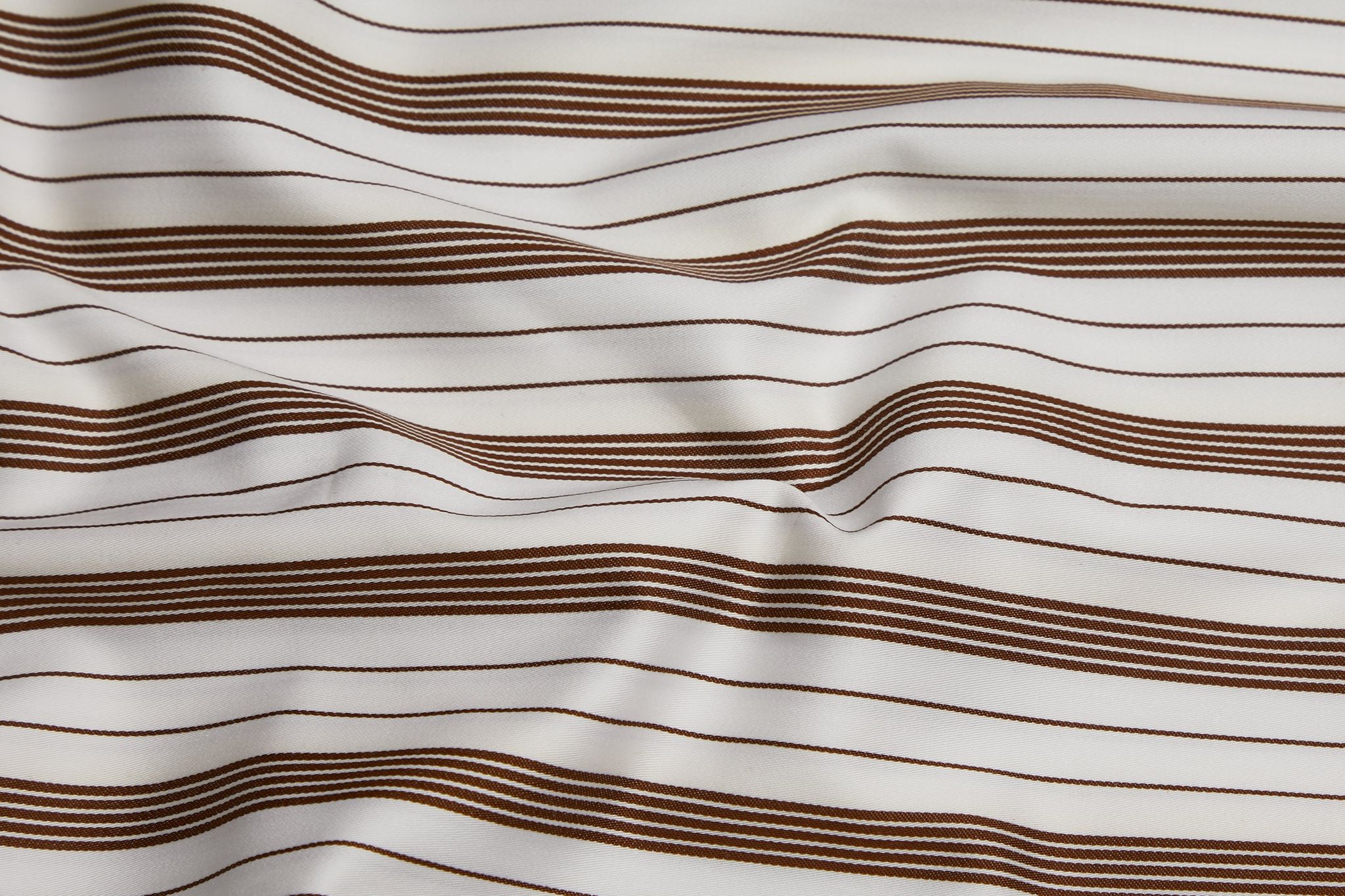 100% Giza Cotton, Yarn Dyed Stripe, Plain,Whie And Brown,Men And Women, Unstitched Shirting Or Top Fabric-1 Meter