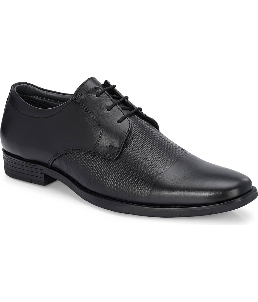 Leeport Black Men's Derby Formal Shoes