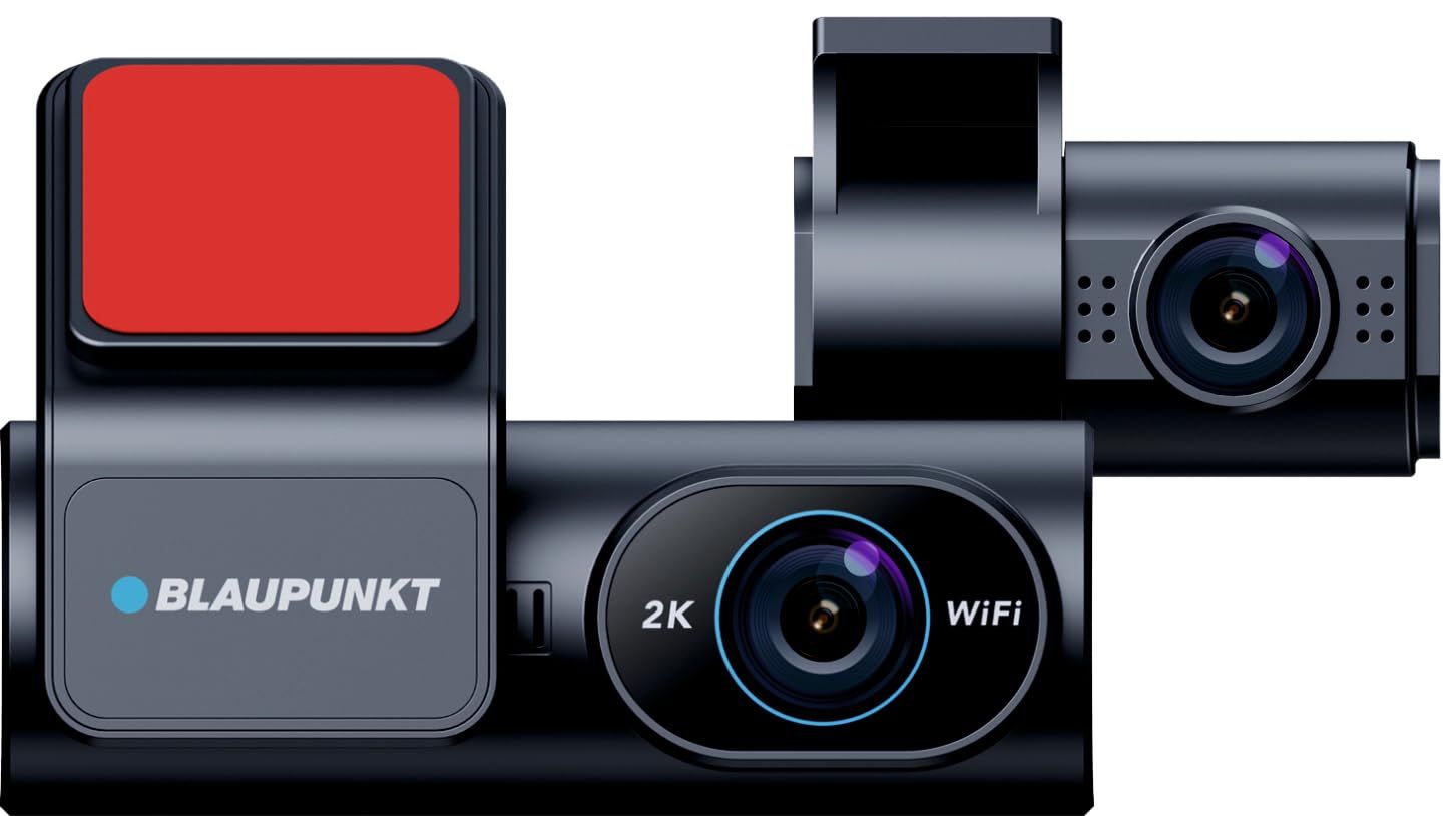 Blaupunkt Dashcam-DC 4050 WiFi Dual Camera 2K +1080P,Dual Port Charger,Dashboard Mount,G Sensor,256GB SD Card Capability,Mobile APP,140 Wide Angle View,Built-in Mic and Speaker,Time & Date Stamp Blaupunkt Dashcam-DC 4050 WiFi Dual Camera 2K +1080P,Dual P