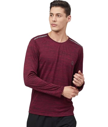Chkokko - Polyester Regular Fit Wine Men's Sports T-Shirt ( Single Pack )