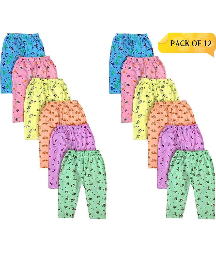 DAYAKU Pack of 12 Girls Cotton Blend Pyjama ( Multicolor )