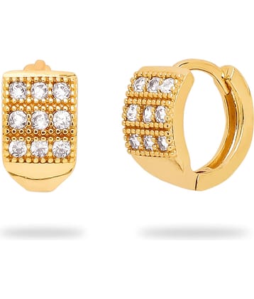 Drashti Collection Golden Stud Earrings ( Pack of 1 )