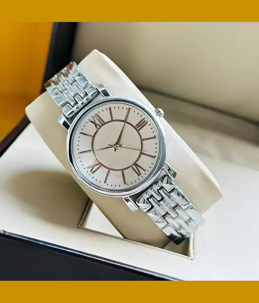 EEWHI Silver Metal Analog Womens Watch