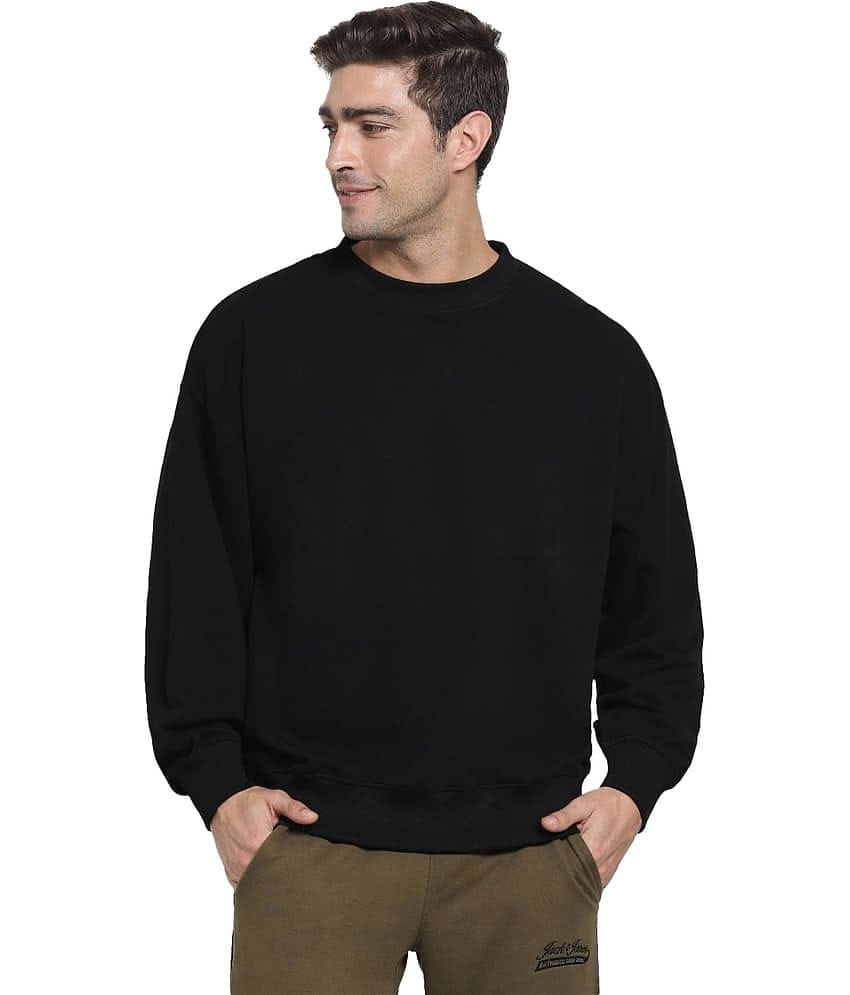 Trond Fleece Round Neck Men's Sweatshirt - Black ( Pack of 1 )