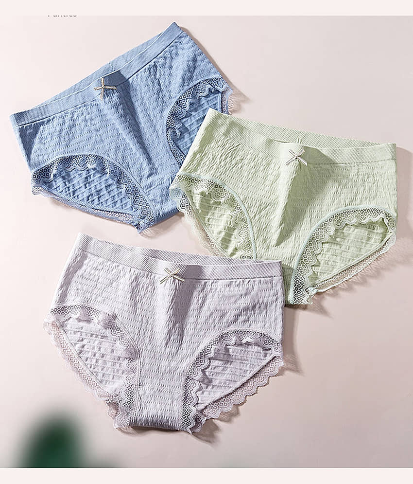 Flenzy Pack of 3 Nylon Hipster For Women ( Multicolor7 )