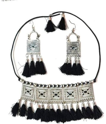 PUJVI Alloy Black Contemporary/Fashion Necklaces Set Choker