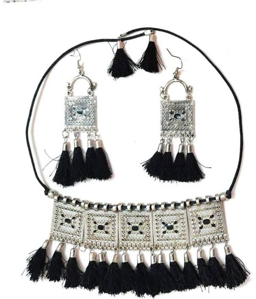 PUJVI Alloy Black Contemporary/Fashion Necklaces Set Choker