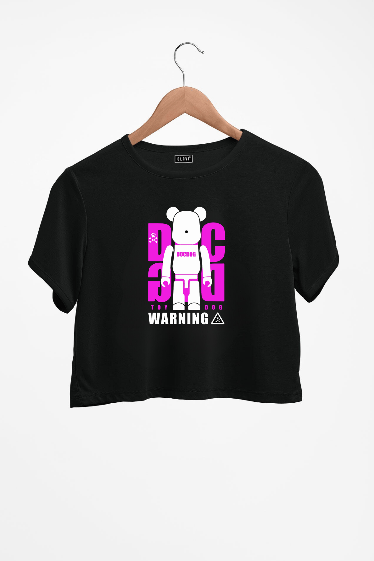 Doc Dog Printed Crop Top-Black / XS