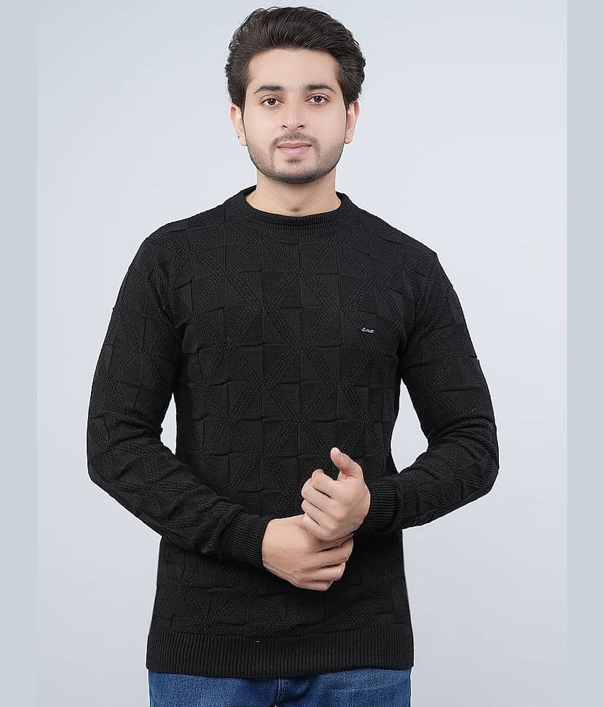 FEVERFEW Cotton Blend Round Neck Men's Full Sleeves Pullover Sweater - Maroon ( Pack of 1 )