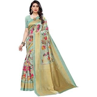 SVB Saree Green Colour Art Silk Printed Saree