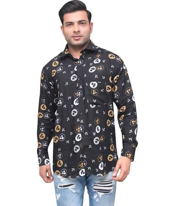 Aish N Ridh Cotton Regular Fit Printed Men's Casual Shirt - Black ( Pack of 1 )