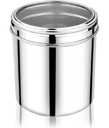 Dynore - 1250 ml canisters Steel Silver Utility Container ( Set of 1 )