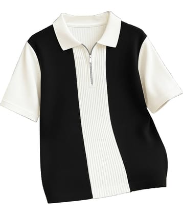 AOOSH Men Cotton Blend Regular Fit Striped Polo T Shirt ( Cream )