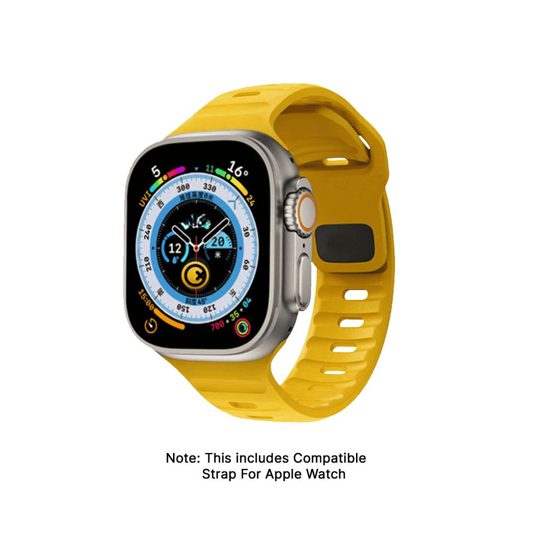 Yahoo - Magnetic Soft Silicone Strap For Ultra 2 & 1 - Yellow-Yellow / 42/44/45/49mm