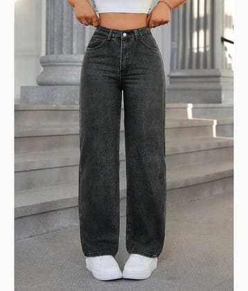Gazal Fashions Women's Baggy High-Rise Jeans ( Charcoal )