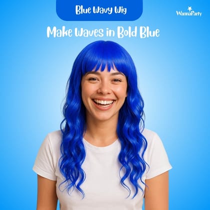 Curly Blue Wigs Long - 1PC