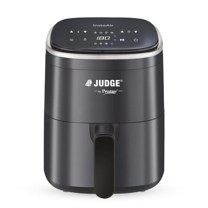 Judge by Prestige InstaAir Digital 4L Air Fryer | 80% less Oil Consumption | Air Fry, Grill, Roast, Bake | Digital Display | 8 Preset Menu | 1250 Watts | Easy to Clean | 1Y Warranty | ISI Certified