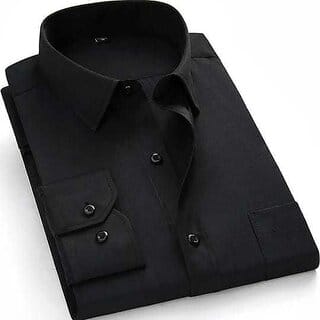 Baleshwar Men Black Solid Formal Shirt (Pack of 1 )