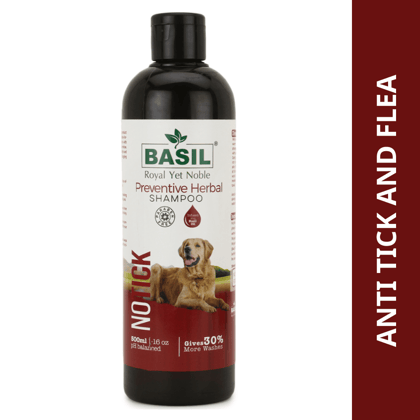 Basil Herbal No Ticks Dog Shampoo Basil Herbal No Ticks Dog Shampoo - 250mL