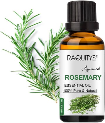 RAQUITYS Rosemary Essential Oil | Hair Growth, Skin, Face | PURE (15ml)