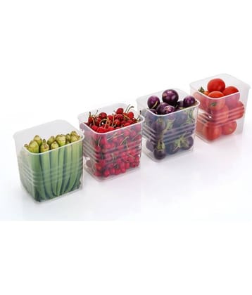 MAGICSPOON Fridge Container PET Transparent Utility Container ( Set of 4 )