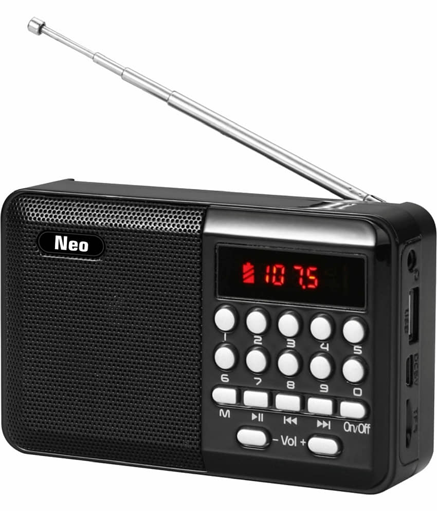 Neo N46 SAREGAMA RADIO 5 W Bluetooth Speaker Bluetooth V 5.2 with USB Playback Time 4 hrs Black