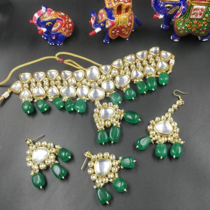 ZEVAR I Heavy Kundan Choker Necklace Set
