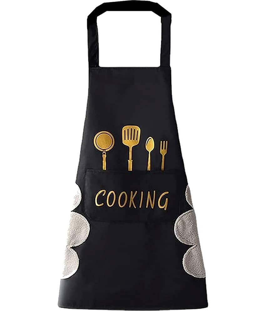 Suraj Enterprise PVC Printed Kitchen Apron with 1 Center Pocket ( Pack of 1 )