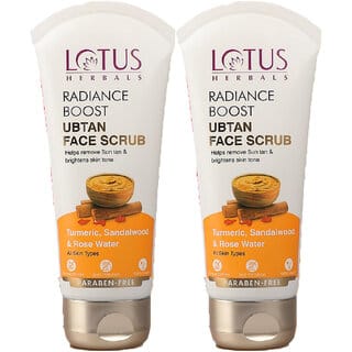 Lotus Herbals Radiance Boost Ubtan Face Scrub Turmeric, Sandalwood And Rose Water  100Gm  ( Pack Of 2 )