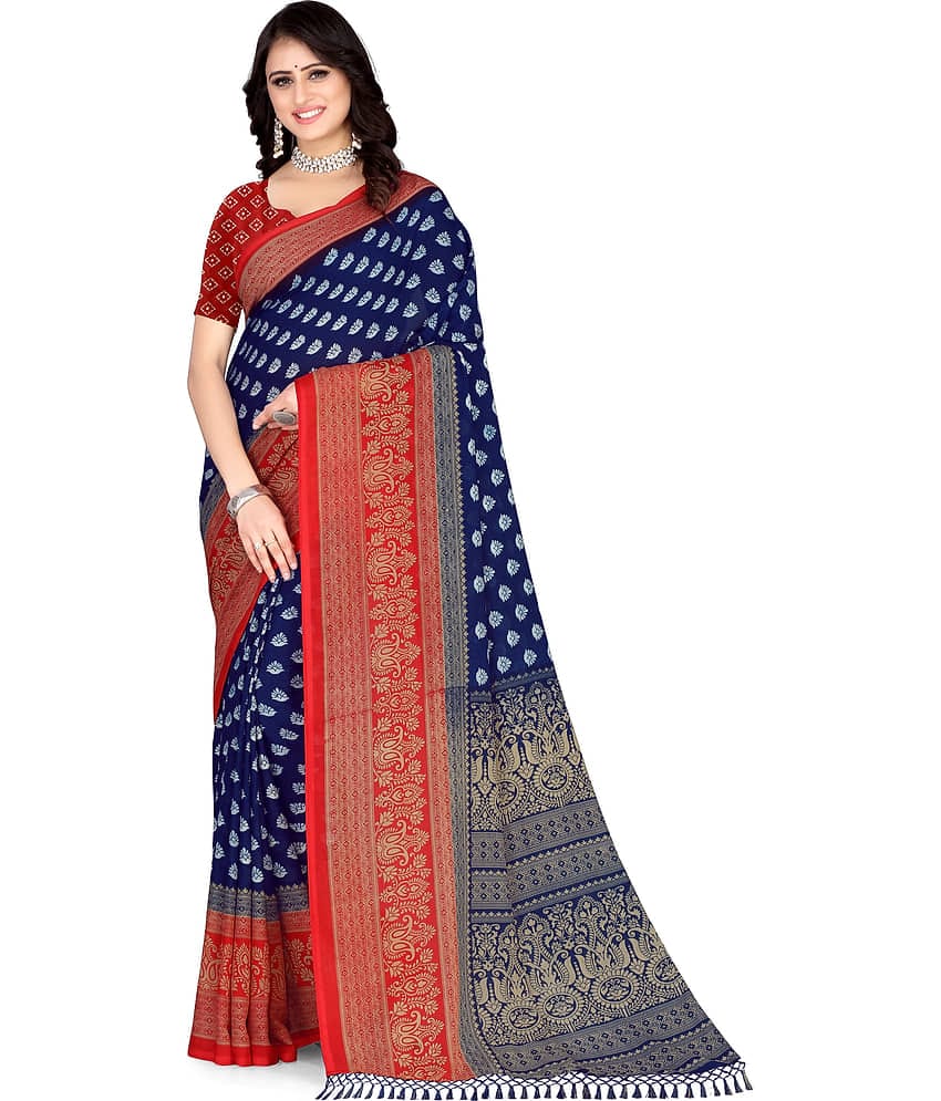 LEELAVATI Georgette Embroidered Saree With Unstitched Blouse Piece ( Multicolor )