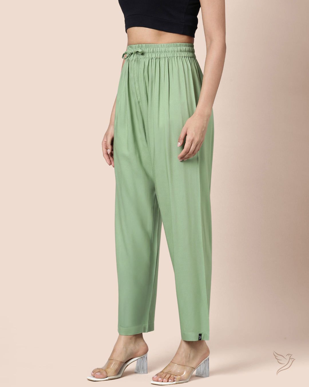 Viscose Kurti Pant - Stone Green-S / Stone Green