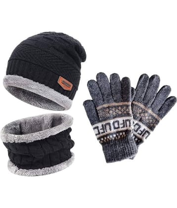 THRIFTKART - Multi Woollen Men's Cap ( Pack of 3 )