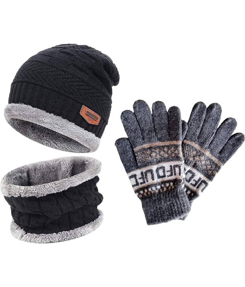 THRIFTKART - Multi Woollen Men's Cap ( Pack of 3 )