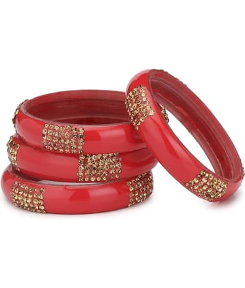 AFAST Red Bangle Set ( Pack of 4 )