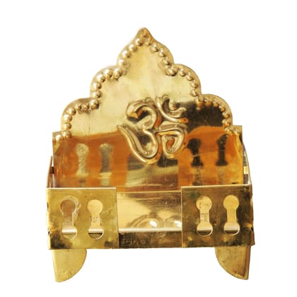 Designer Brass Singhasan Sheet for God Idol | Antique Finish Puja Singhasan, Height : 5.8 Inch (ZMAS107 D)