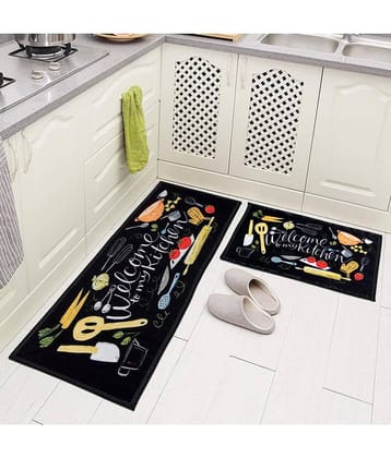 AAZEEM Kitchen Floor Mat & Runner with Anti Skid Backing, Set of 2 (45 x 135 & 45 x 60 cm)