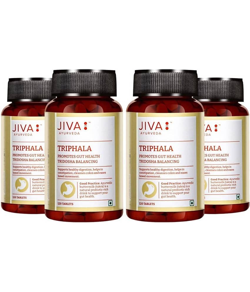 Jiva Triphala Tablets For Immunity Booster Relives Constipation - 120 Nos (Pack of 4)
