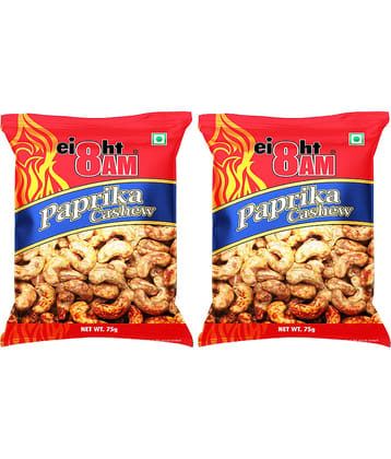 8AM MASALA CASHEWS Paprika 75g Pack of 2