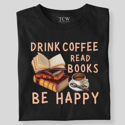 DIRNK COFFEE READ BOOKS-Black / S