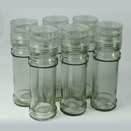 Puramio Spice Grinder/Crusher (Glass Bottle) (6 Bottles)