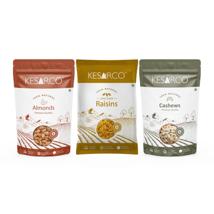 Cashew, Raisin and Almonds combo-100gm each