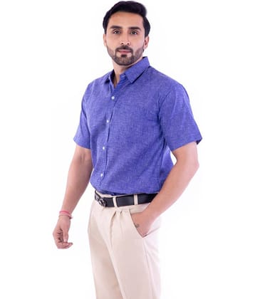 DESHBANDHU DBK Cotton Regular Fit Half Sleeves Men's Formal Shirt - Blue ( Pack of 1 )