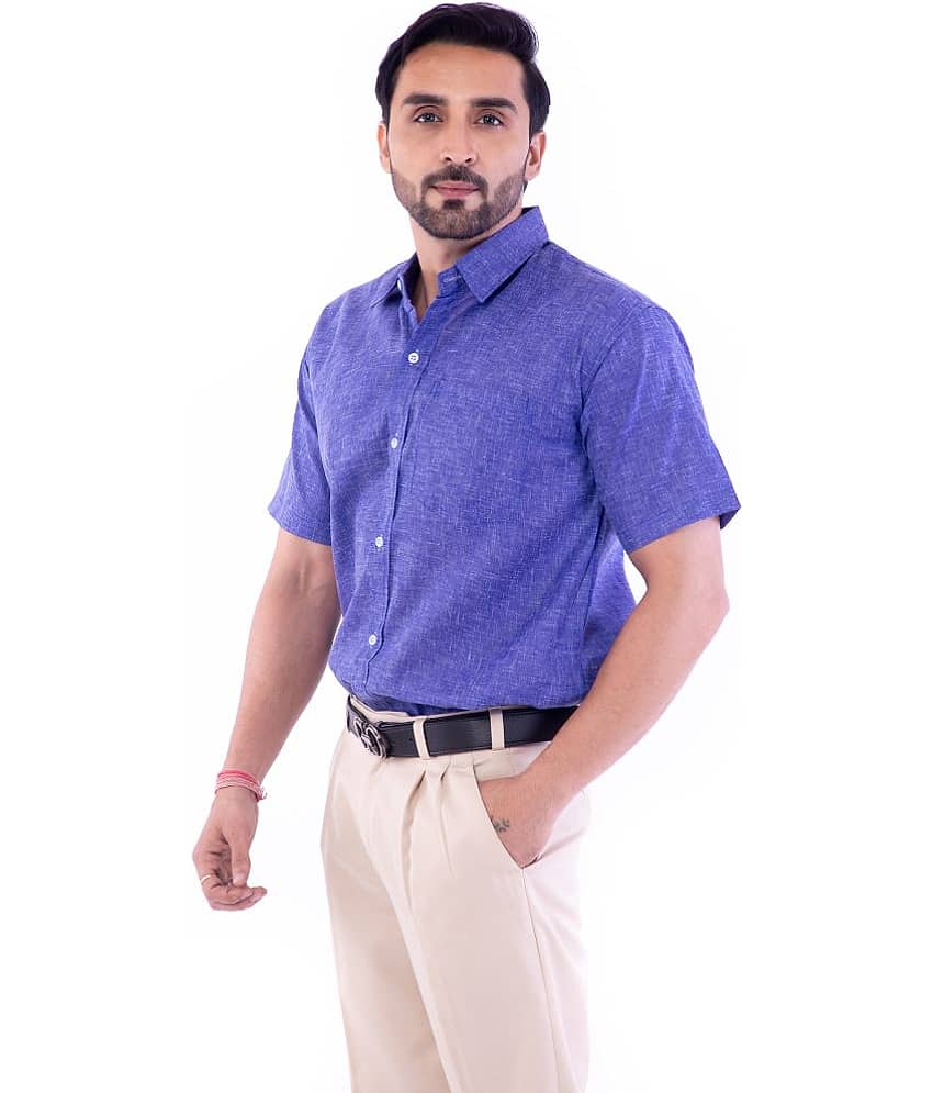 DESHBANDHU DBK Cotton Regular Fit Half Sleeves Men's Formal Shirt - Blue ( Pack of 1 )
